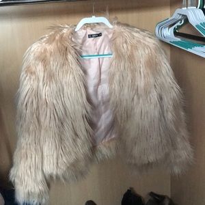 SHEIN, BRAND NEW, PINK FUR JACKET, SIZE M